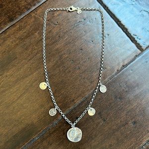 N1668 Silpada Floral Sterling Silver Coin Necklace